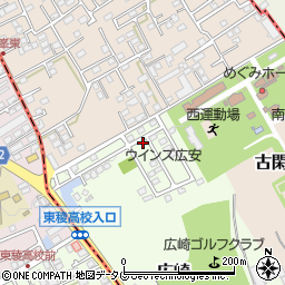 熊本県上益城郡益城町広崎1689-43周辺の地図