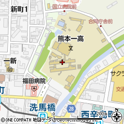 熊本県立第一高等学校周辺の地図