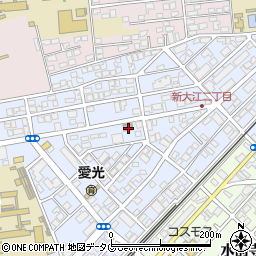 熊本新大江郵便局周辺の地図