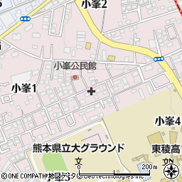 熊本県熊本市東区小峯周辺の地図