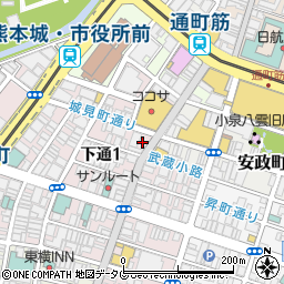 快活ＣＬＵＢ　熊本下通店周辺の地図