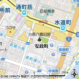 小泉八雲熊本旧居周辺の地図