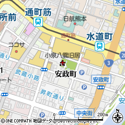熊本市役所　文化市民局文化財課小泉八雲熊本旧居周辺の地図