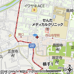 熊本銀行西山中学前 ＡＴＭ周辺の地図