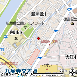 熊本市役所中央区役所　中央区役所関係機関・白川地域コミュニティセンター周辺の地図