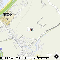 熊本県上益城郡益城町上陳周辺の地図