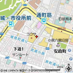 ピュマージココサ　熊本下通店周辺の地図