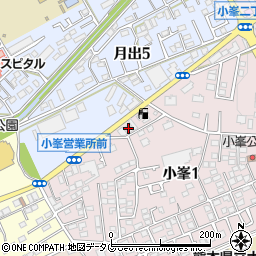 株式会社熊本日日新聞社　熊日物流販売小峯デリバリーセンター周辺の地図