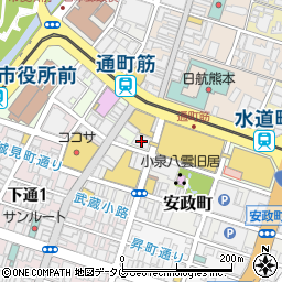 ユザワヤ　熊本店周辺の地図