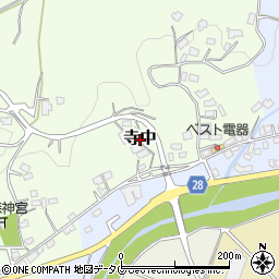 熊本県益城町（上益城郡）寺中周辺の地図