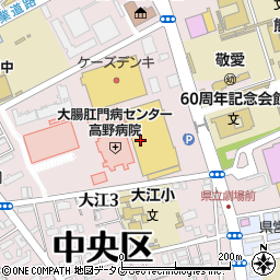 熊本県熊本市中央区大江周辺の地図
