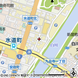 熊本県熊本市中央区水道町周辺の地図