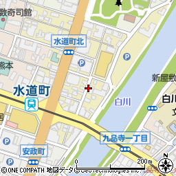 熊本県熊本市中央区水道町周辺の地図