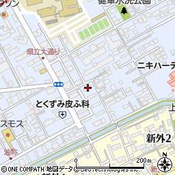 熊本県警健軍待機宿舎周辺の地図