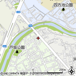 熊本県熊本市西区戸坂町1-4周辺の地図