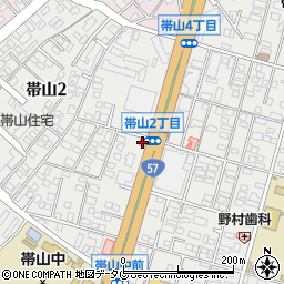 モスバーガー熊本東バイパス店周辺の地図