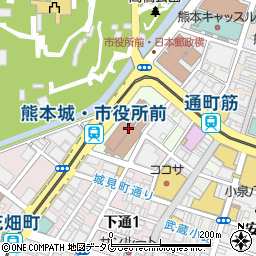 熊本市役所市議会　各会派議員室・公明党議員室周辺の地図