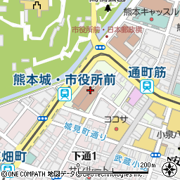 熊本市役所内郵便局 ＡＴＭ周辺の地図