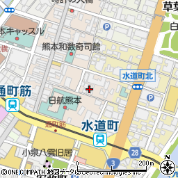 熊本県熊本市中央区上通町周辺の地図