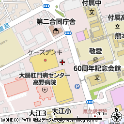熊本銀行大江白川支店周辺の地図
