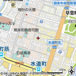 熊本上通郵便局周辺の地図