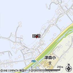 熊本県益城町（上益城郡）田原周辺の地図