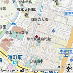 熊本県熊本市中央区上通町7-7周辺の地図