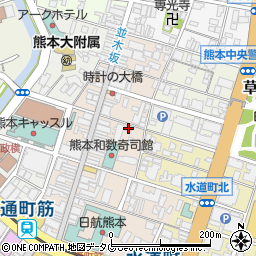 熊本県熊本市中央区上通町7-16周辺の地図