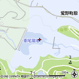 重尾溜池周辺の地図
