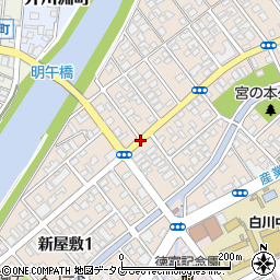 熊本県熊本市中央区新屋敷周辺の地図