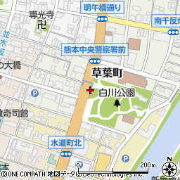 熊本県熊本市中央区草葉町周辺の地図