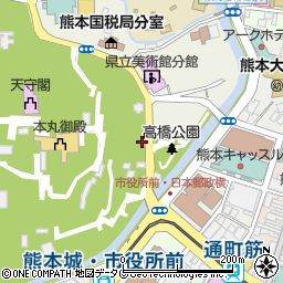 熊本城前駐車場周辺の地図
