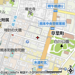 熊本県熊本市中央区草葉町2-28周辺の地図