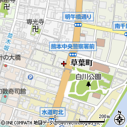 熊本県熊本市中央区草葉町4周辺の地図