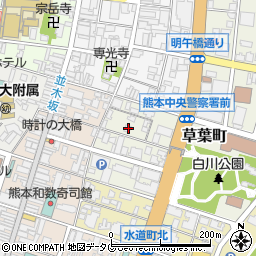 熊本県熊本市中央区草葉町3-21周辺の地図