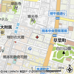 熊本県熊本市中央区草葉町3周辺の地図