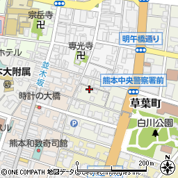 熊本県熊本市中央区草葉町3-7周辺の地図