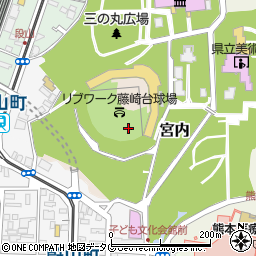 熊本県熊本市中央区宮内周辺の地図