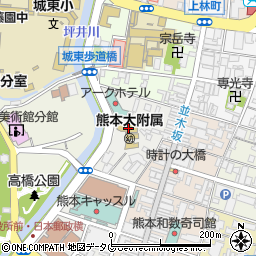 熊本大学教育学部　附属幼稚園周辺の地図
