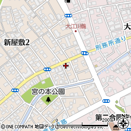 ローソン熊本新屋敷三丁目店周辺の地図