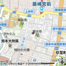 炭火焼肉 にくたらし 熊本上乃裏店周辺の地図