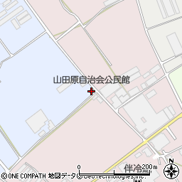 山田原自治会公民館周辺の地図