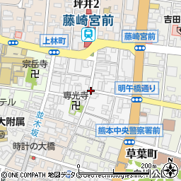熊本県熊本市中央区南坪井町周辺の地図