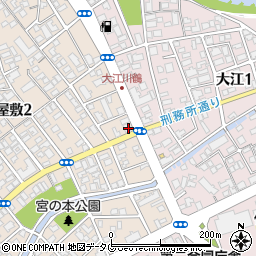 熊本新屋敷郵便局 ＡＴＭ周辺の地図