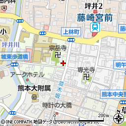 熊本眼鏡院周辺の地図