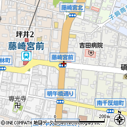 藤崎宮前周辺の地図