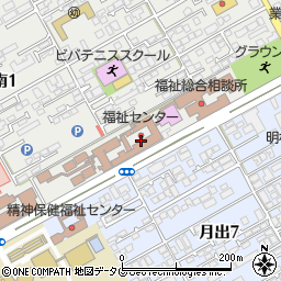 熊本県庁熊本県在熊機関　健康福祉部・熊本県ひばり園周辺の地図