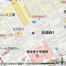 熊本県熊本市東区長嶺南1丁目周辺の地図