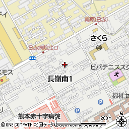 熊本県熊本市東区長嶺南1丁目3周辺の地図
