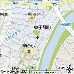 熊本県熊本市中央区東子飼町周辺の地図